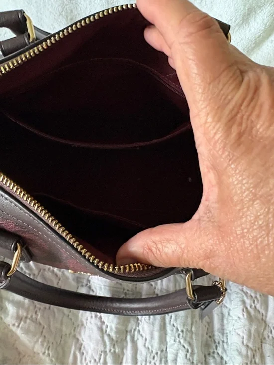 COACH Burgundy Logo Satchel with Gold Hardware - Picture 3 of 5